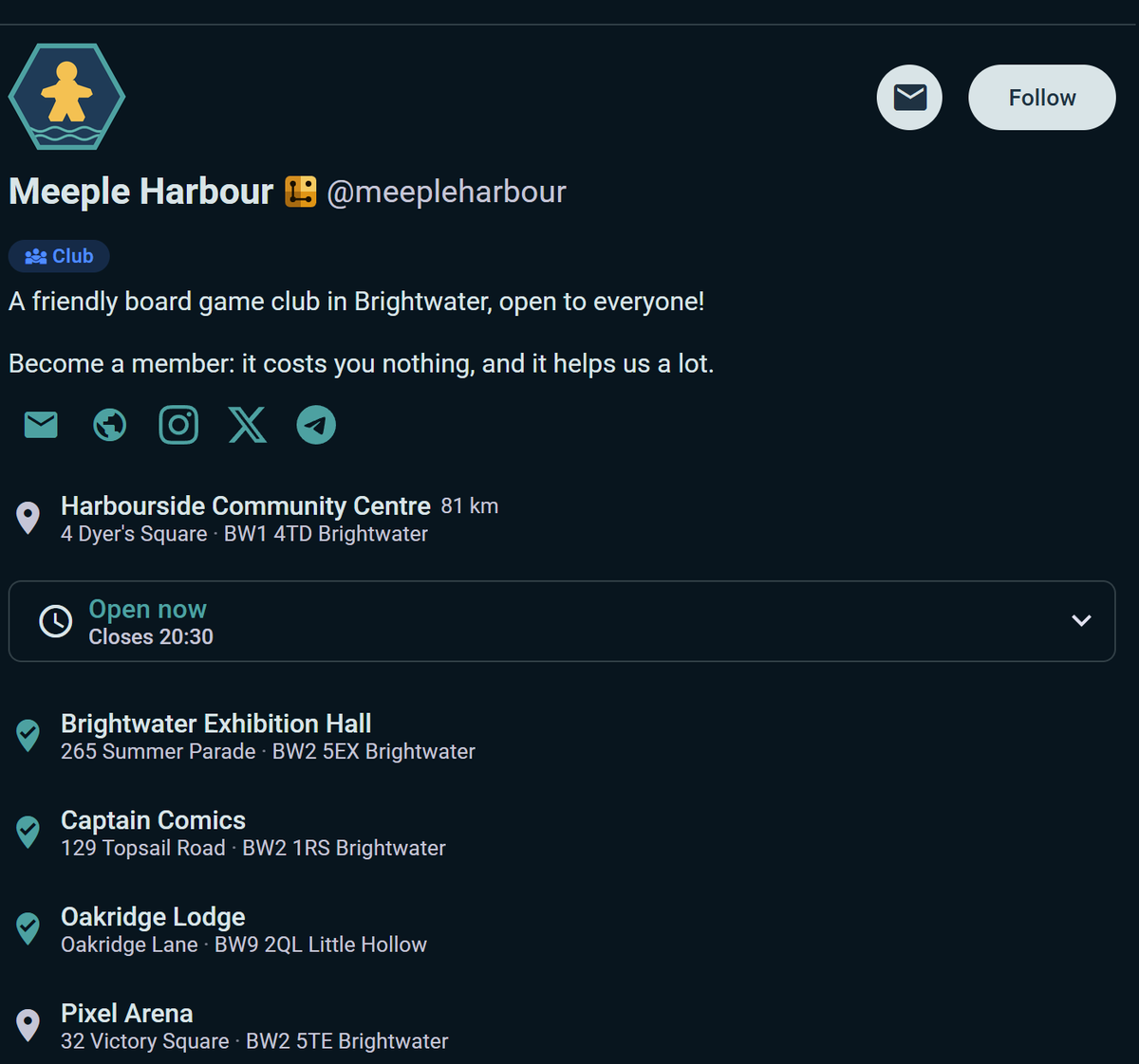 Every location on your profile