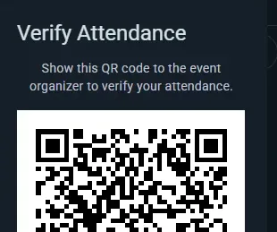 The QR a ticket holder shows at the door for the organizer to scan