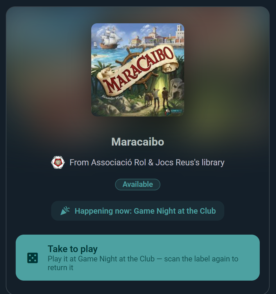 Scanning a copy at an event offers Take to play