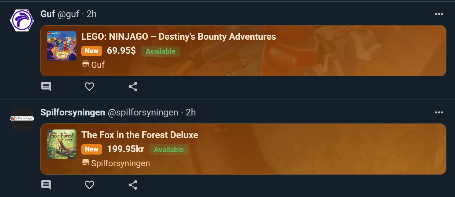 New-arrival posts from shops in the feed